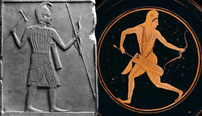 scythian costume relief amazon archer plate