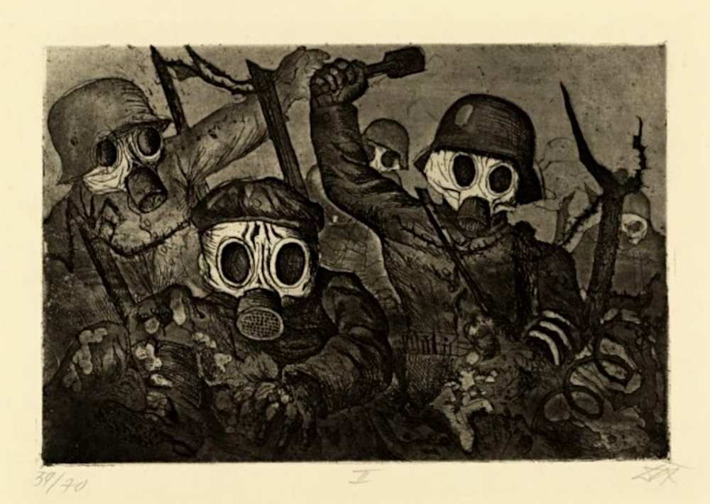 shock troops advance under gas painting otto dix