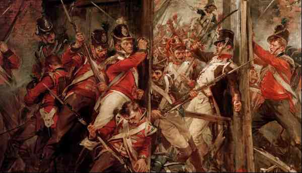 the battle of waterloo painting gates hougoumont