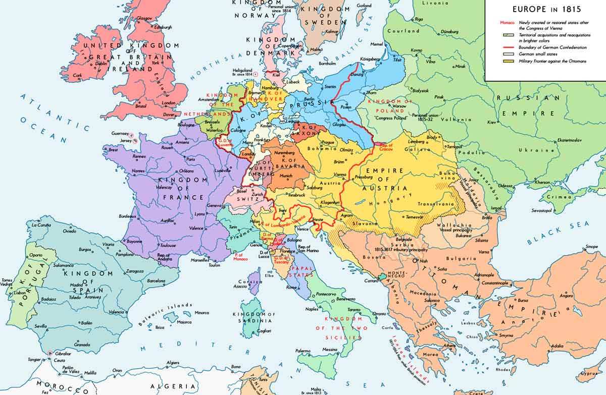 the congress of vienna europe map