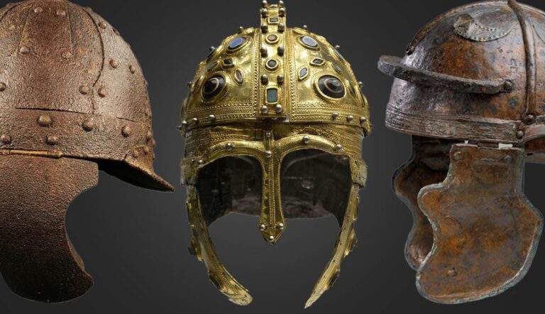 three ancient roman helmets characteristics