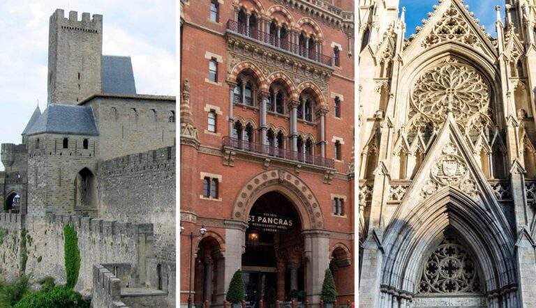 three gothic revival architectures
