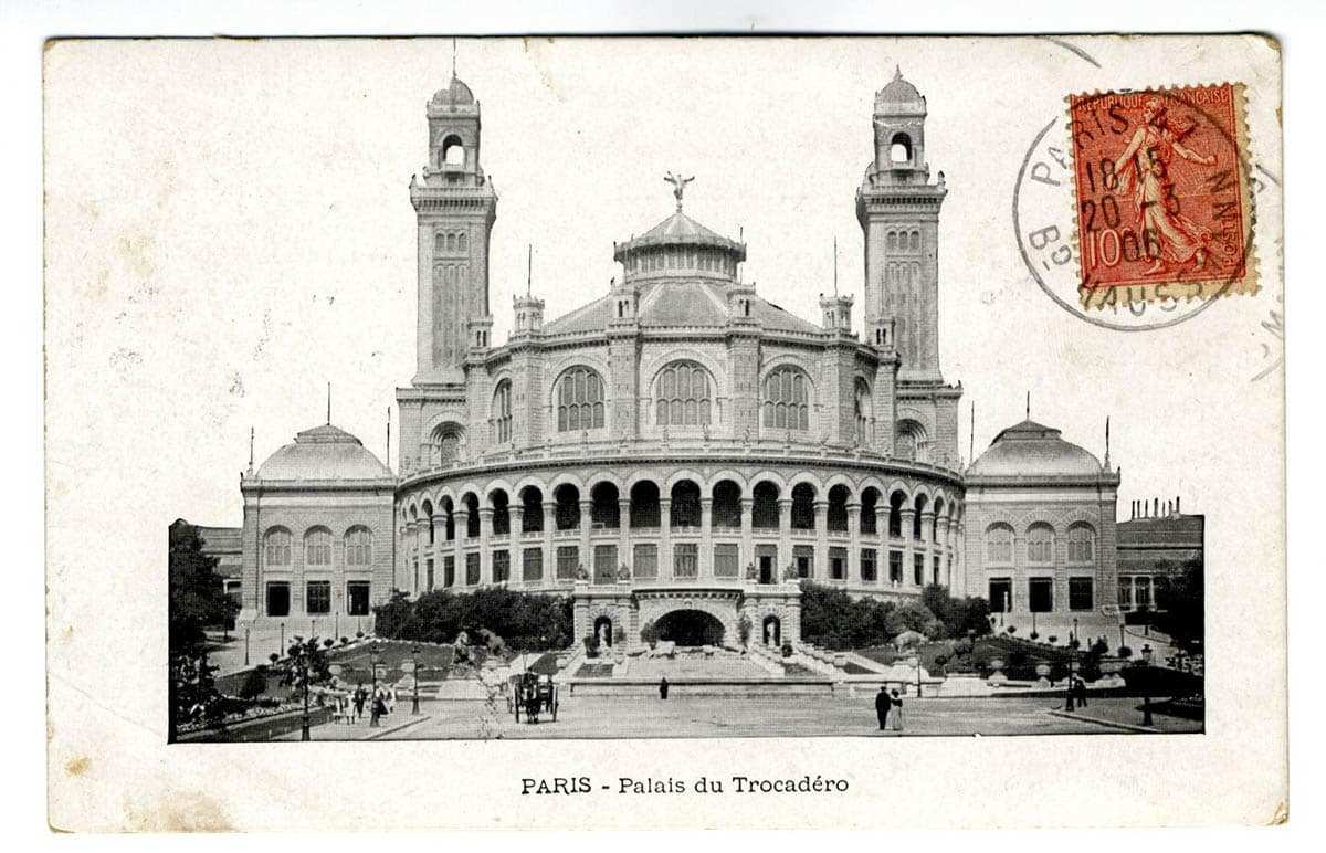 trocadero museum paris 1900 postcard