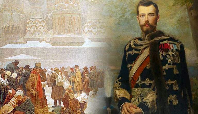 tsar nicholas portrait with group of people