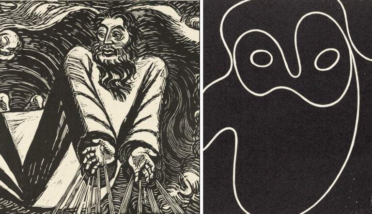 two philosophy drawings jean arp and ernst barlach