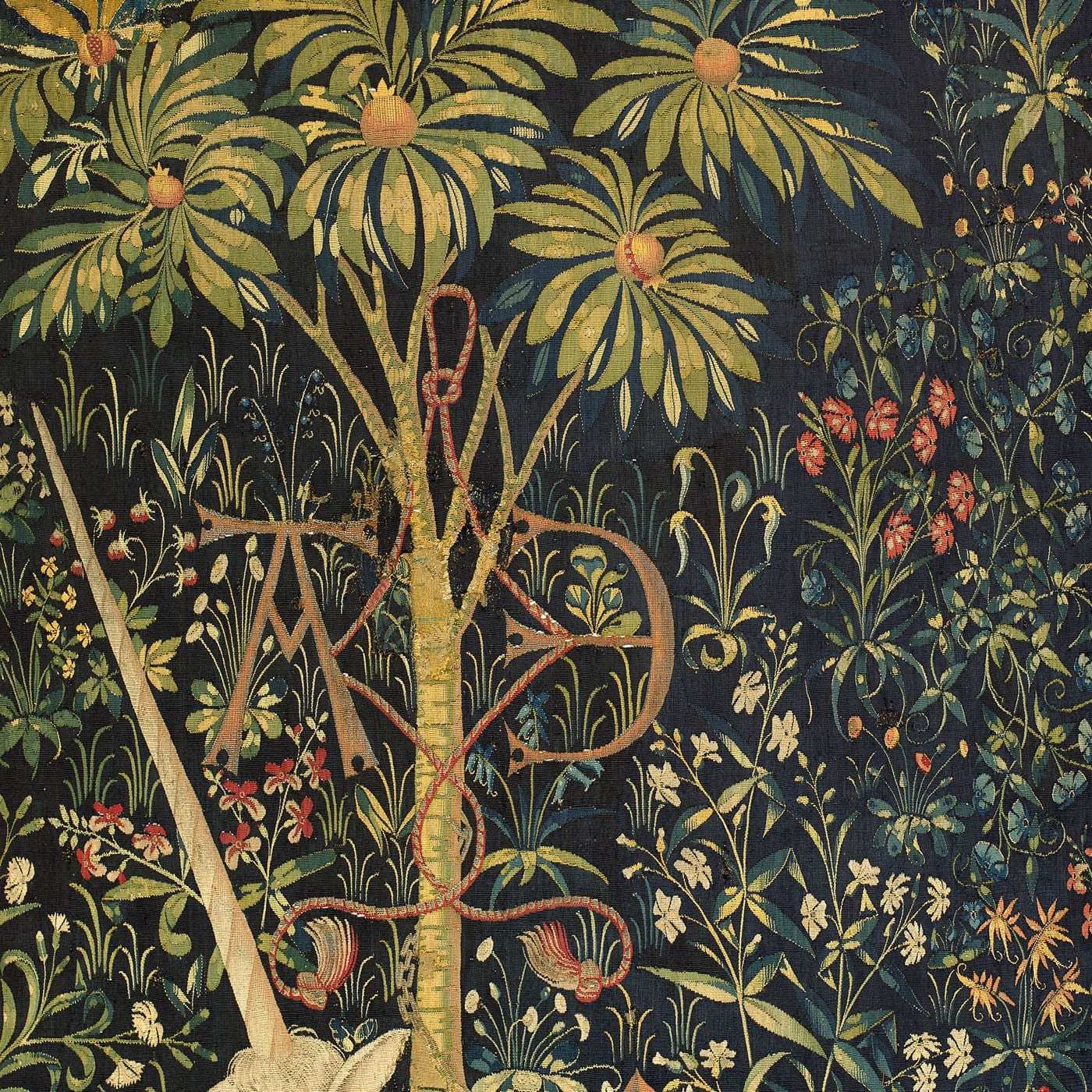 unicorn tapestries pomegranate detail