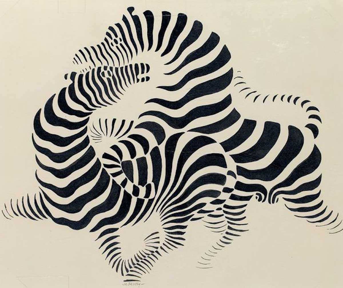 victor vasarely zebra painting op art