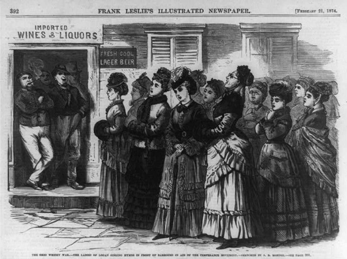 women protest saloon temperance illusration 1874