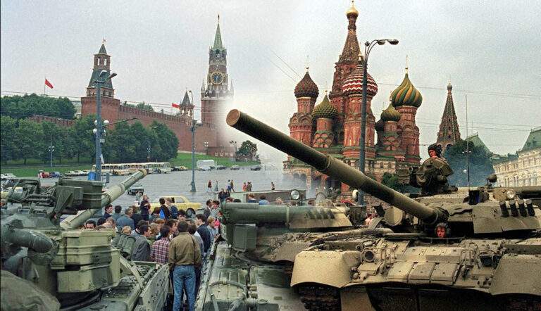 yeltsin august coup supporters tank photographs